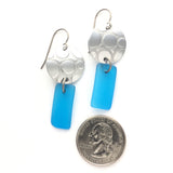 Circles vibrant blue earrings