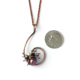 The Itsy Bitsy Spider minimalist necklace in copper