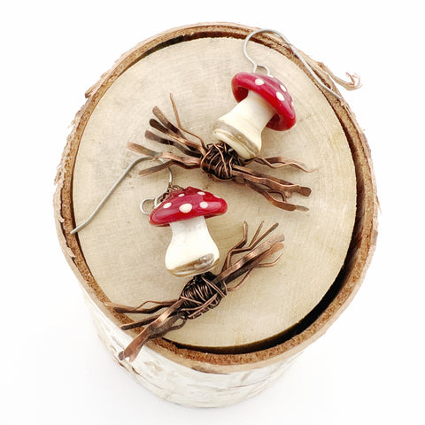 Amanita muscaria Earrings
