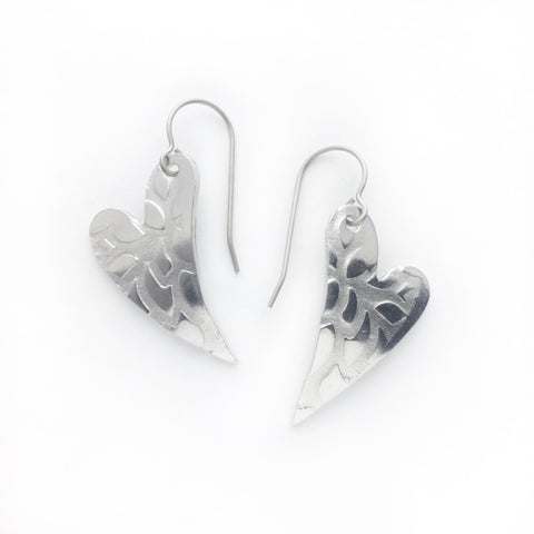 Superlight heart earrings - abstract