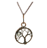 Simple tree of life necklace with full moon pearl
